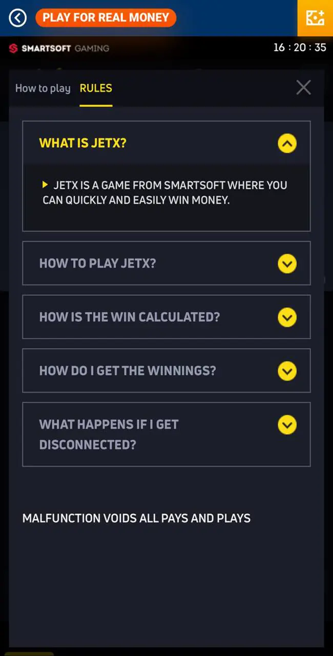 Learn the rules of the JetX Mostbet game.